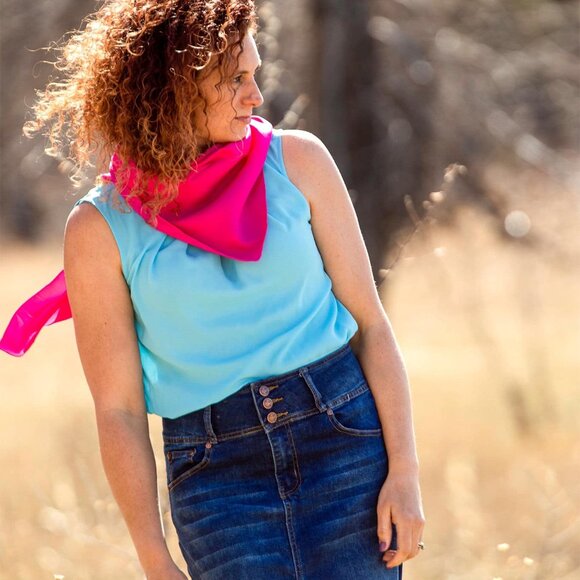 Salmon Silk Wildrag Scarf - Picture 3 of 5
